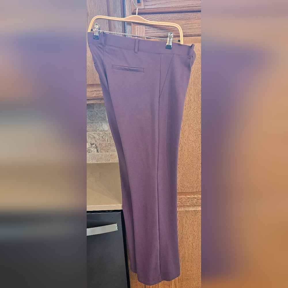 Betabrand Plum Purple 1X Tall Long Buttoned Waistband Pants NWOT Never Worn